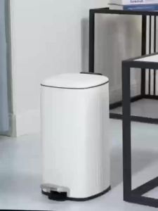 Stainless Foot Pedal Trash Bin Waste Can with Plastic Bucket Inside