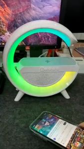 Loa Bluetooth Thông Minh Chữ G 4 chức năng Sạc Không Dây Báo Thức Đèn ngủ 265 chế độ sáng