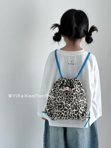 Fashionable Leopard Print Girls Backpack Baby Carrier Bag Trendy Childrens Autumn Bag Practical Dual Shoulder Bag for Kids