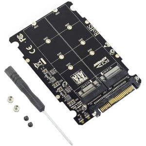 2-in-1 M.2 NVMe SATA SSD to U.2 SFF-8639 Adapter Converter PCIe M.2 Key M/B to U.2 Card for Desktop Computer SSD Expansion