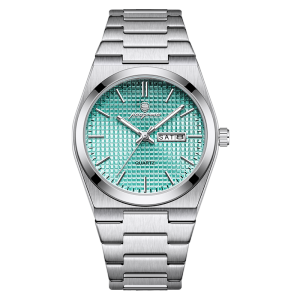 PAAZOMU Luxury Business Mens Quartz Watches Date Week Man Stainless Steel Watch Waterproof Luminous Fashion Men Wristwatch+Box