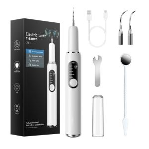 CURVY MOON T6 Ultrasonic Dental Scaler 38kHz High-Freq Cleaning with 5 Modes IPX6 Waterproof & Type-C Charging ABS+316 Stainless Steel Tip for Safe Home Use Tartar Remover