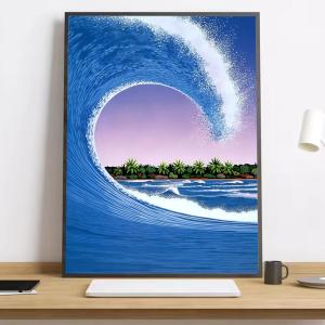 Hiroshi Nagai Vaporwave Japan Beach Painting Calligraphy HD Canvas Poster living room bedroom bar aesthetic decoration