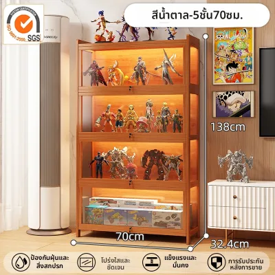 ZHUSHANXIA | ตู้โชว์กันฝุ่นใสพร้อมไฟและล็อคได้