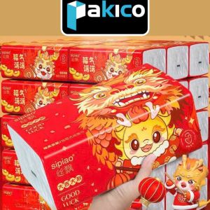 Khăn Giấy Rút Sipiao Để Bàn-Giấy Vệ Sinh Đa Năng Hoa Hồng -Khăn Giấy Ăn Ngày Tết-PAKICO