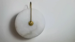 TOMAX 3W Round LED Wall Lamp - Spanish Marble Surface Mounted Night Light for Corridor & Aisle | 1 Year Warranty Simple Natural Design