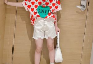 KYII Girls set two-piece Short Sleeve Round-neck top children Set kyii0182