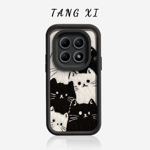 GAOERFUXIANSHENG | Protective Case Redmi Note15 Anti-drop Silicone Simple Black and White Cat Button