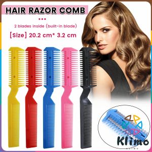 KLIMO Trimmer Comb Hair Razor Comb Professional Styling Tool with 2 Blades