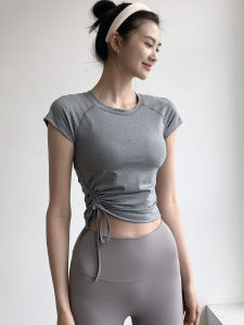 Womens Yoga Top Summer Thin Short Sleeve Quick Dry T-Shirt Professional Training Fitness Clothes Slimming Sportswear