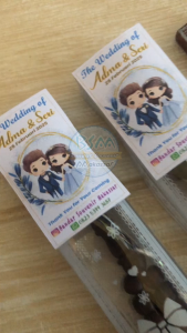 ( isi 50 pcs ) Souvenir TASBIH KAYU kemas MIKA Kartu Ucapan Suvenir Murah Makassar Mamuju Kendari