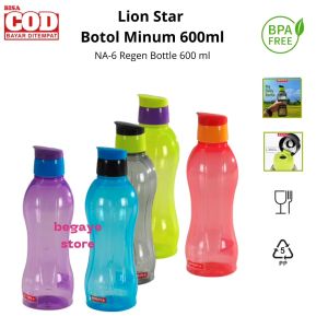 NA-6 Regen Bottle 600 ml | Lion Star Botol Minum Plastik Tebal 600ml BPA Free Aman dan Sehat