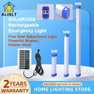 Solar Emergency Light With Panel Rechargeable Magnetic Light Tube LED Saving Night Market Lamp Outdoor ALINLT
