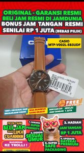 CASIO - CASIO MTP-V002L-5B3UDF - Men LA - Kulit - Coklat - Jam dunia JD19ST