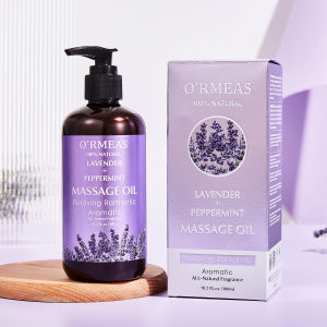 Lavender & Peppermint Infused Massage Body Oil - Warming & Moisturizing Formula for Men & Women 10.2 Fl.Oz