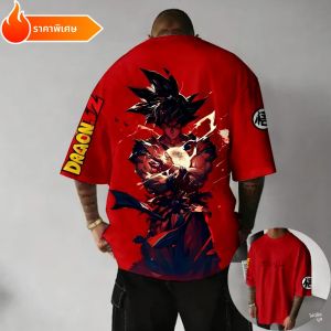 เสื้อยืดลายอนิเมะ ดราก้อนบอล ซุนโกคู ไซย่า 2025 ฮาราจูกุ ซัมเมอร์ ทรงโอเวอร์ไซส์ สไตล์เรโทร สตรีทแวร์ ผู้ชาย ผู้หญิง ใส่สบาย แขนสั้น ยูนิเซ็กส์