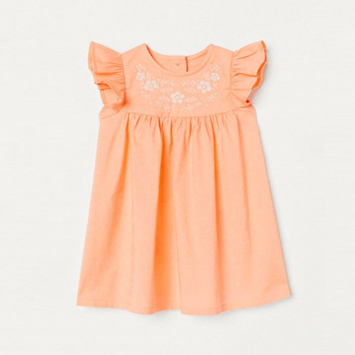 Summer New Girls Orange Vest Dress Cool Cotton Children Skirts Girls ...