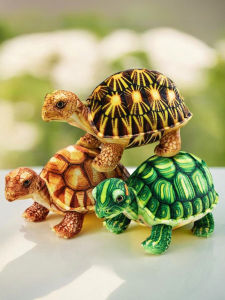 Realistic Turtle Doll Plush Toy Animal Model Figurine Props Childrens Gift Soft Stuffed Toys for Kids Educational Play