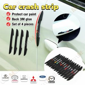 4pcs Car Door Anti-Collision Strip Rearview Mirror Sticker For Mazda Toyota Honda Mitsubishi