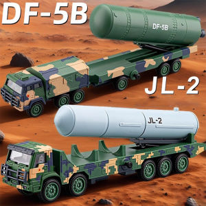 1:50 DF-41 DF-5B JL-2 Missile Car Model Toy Metal Diecast Sound Light Military Launch Vehicle Models for Adults Hobby Gifts