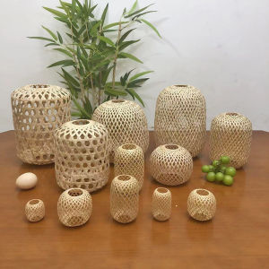Bamboo Lantern Basket Handmade Boutique Can Be Used as Chandelier Table Lamp Ancient Costume Shooting First Birthday Gift Wedding Banquet Scene Decorations