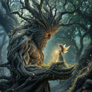 Kayou | Paint By Numbers Ancient Tree Giant Forest Fairy DIY Frameless HandPainted Wall Art Coloring Painting for Living Room Home Decor