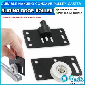 Sliding Door Roller Wardrobe Nylon Pulley Hanging Wheel Cabinet Concave Caster For Furniture Hardware Closet-Roller