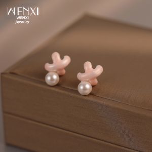 WENXI | Drip Glaze White Pearl Earrings