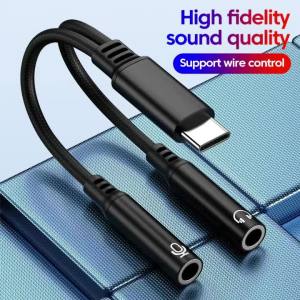 2 IN 1 Type-C to Dual 3.5mm Headphone Adapter Cable USB C to 3.5 Jack Adapter For iPhone 15 16 Audio Splitter Phone Accessories