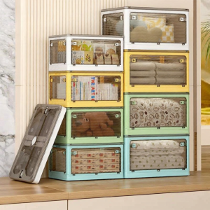Foldable Reinforced Transparent Plastic Storage Box