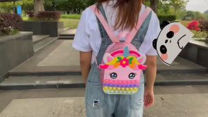 Large Pop It Fidget Toy Unicorn Backpack for Girls Unicorn Bag for Kids Relieve Stress School Supplies Great Birthday Party Favor Gifts for Girls