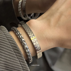 Trendy Titanium Steel Bracelet for Men Open Style Couple Rings Simple Personality Stacking Mens Chain Fashion Jewelry