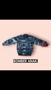 JAKET BOMBER ANAK TENTARA BIRU LORENG AU ANGKATAN UDARA / ARMY CAMO TACTICAL / TNI ABRI AU
