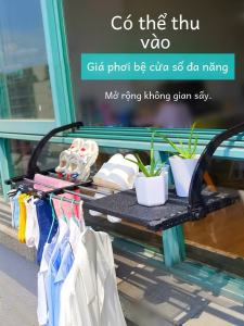 Retractable Window Sill Foldable Clothes Hanger Balcony Shoe Rack Indoor Clothes Airing Rack Shoe Rack Sub-Window Drying Shoes Handy Gadget