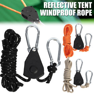 Adjustable Tent Pulley Hook Tie-Down Rope Tensioner Night Reflective Rope Awning Rope Hook Canopy Buckle Windproof Rope Outdoor Camping Accessories