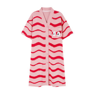 MiiOW | ชุดนอนแขนสั้นผ้าฝ้ายแท้ MiiOW Cat Lady สำหรับผู้หญิง ฤดูร้อน 2025 ชุดนอนหลวมๆ สไตล์หวานๆ สำหรับใส่อยู่บ้าน