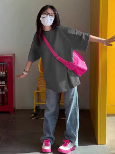 Summer Loose Pure Cotton T-Shirt Womens Pink Butterfly Print Short Sleeve Top Korean Style Casual Comfortable Breathable