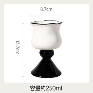Retro Ceramic Highball Glasses French Ins Style Cocktail Cups Premium Coffee Water Wine Glasses Unique Shape Red Wine Glasses