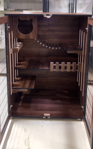 【FREE DELIVERY】【FREE INSTALLATION】Wood Cat Condo Cage Villa Cabinet Glass Door with Lock Display Style Waterproof High-grade super Large Space Luxury Cat House