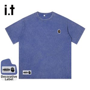 FINGERCROXX | Vintage Washed Short Sleeve T-shirt Men Loose Casual