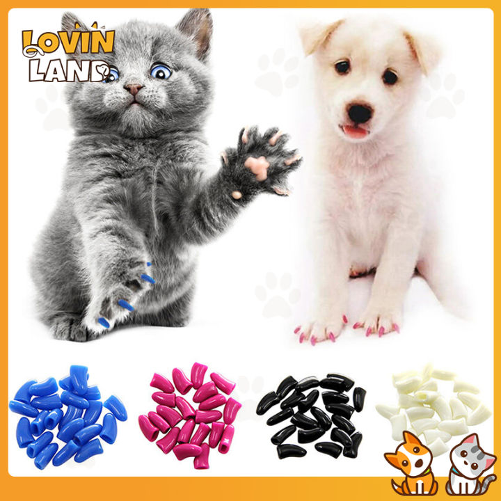 Lovinland Colorful Soft Non Toxic Pet Cat Claw Covers Paws Nail Caps ...