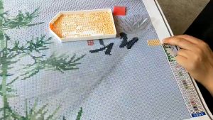 44/52/57/74 Pcs 5D DIY Diamond Painting Cross Stitch Kit Set Tools with Grid Storage Sticky Pen Tweezers for Beginners