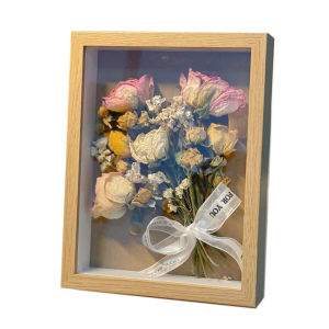 กรอบรูปดอกไม้  กรอบรูปDIY   กรอบรูป พร้อมขาตั้ง กรอบรูป วางได้แนวตั้ง-นอน มี 3 ขนาดให้เลือก S M L ของตกแต่งบ้าน ของขวัญวันเกิด สําหรับตกแต่งบ้าน