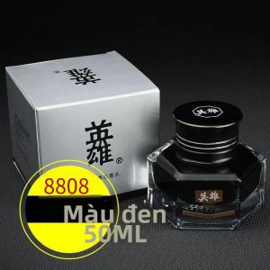 HERO | Mực Đen Nguyên Chất Hero 8808 50ml Không Gây Tắc Nghẽn Không Chứa Carbon Được Pha Chế Đặc Biệt Cho Bút Máy Ngòi Vàng Hero.