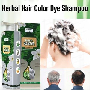 Hair Color Dye Shampoo Herbal Natural 3 In1 Color Hair Dye Shampoo Cover White Grey Hair