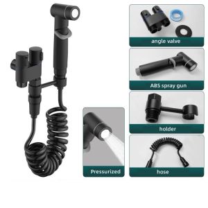 Toilet Cleaning Bidet Toilet Sprayer Set Water Portable Handheld Bidet Sprayer Shower Double Outlet Angle Valve Accessories