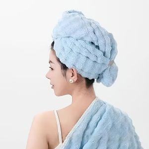 1 Large Wide-Tail Towel Turban Super Absorbent Quick-Drying Womens Shower Cap Hair Drying Towel Bathroom Bath Cap