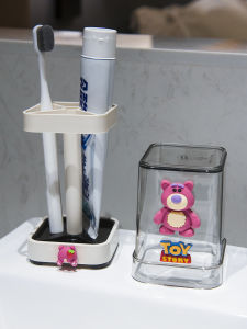 Portable Cartoon Drainable Toothbrush Cup Childrens Dormitory Mouth Rinse Cup Storage Rack Male Female Popular Bathroom Tool