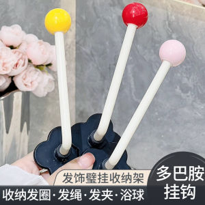 Bathroom Hair Accessories Organizer Rack Hair Ties Hair Bands Hair Clips Elastic Bands Head Ropes Hook Home Storage Solution