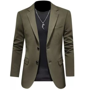 jas blazer pria /jas blazer model slimpfit (HIJAU ARMY)